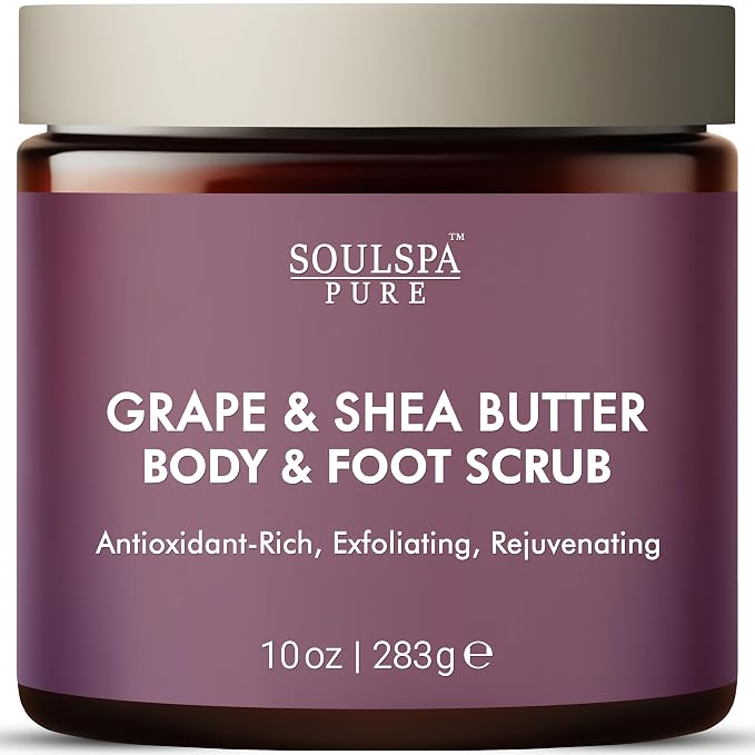 SOULSPA PURE Grape & Shea Butter Body & Foot Scrub by SOULSPAPURE