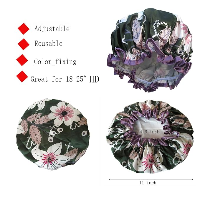Shower Cap for Women, Hotel and Hair Salon … - Image 3