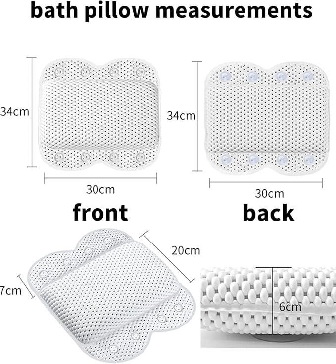 Bath Pillow Non Slip Spa Bathtub Head & Neck Rest Support, Headrest - Image 5