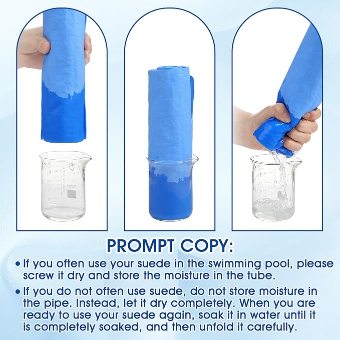SmoothNovelty 2 Pack Swim Chamois Towel Water Absorbent Quick Dry Towel Shammy - Image 4