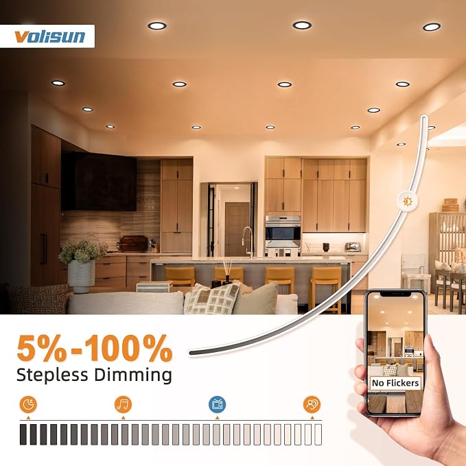 VOLISUN 12 Pack 4 Inch Black Recessed Light - Image 3