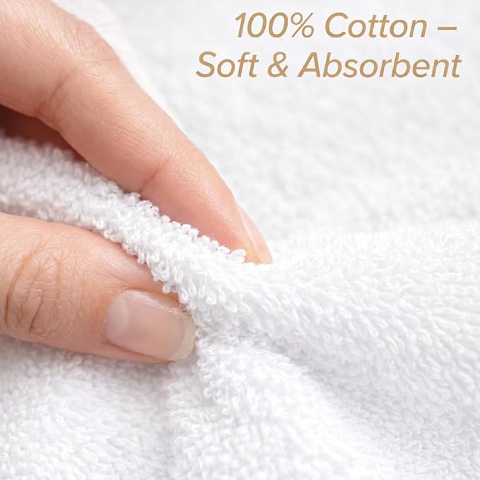 HOME ESSENTIALS Salon Towels 24 Pack, Quick Dry Gym Towels, Spa Face Towel - Image 5