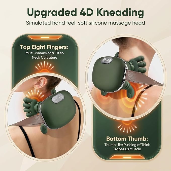 KppeX Upgraded Model Finger Deep Cordless Cordless Neck Massager Pillow - Image 4