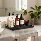 Large Bathroom Vanity Tray – 13" x 8" Oak Decorative Wooden Tray - Image 2