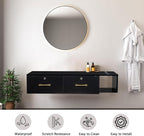 Wall Mount Styling Station for Hair Stylist, Wooden Hair Salon Station Storage - Image 8