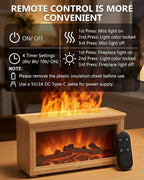 Essential Oil Diffuser, 7-Color Fireplace Fire Flame Aromatherapy Humidifier - Image 6