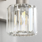 PRESDE Modern Crystal 5-Light Bathroom Light Fixtures Brushed Nickel Vanity - Image 6