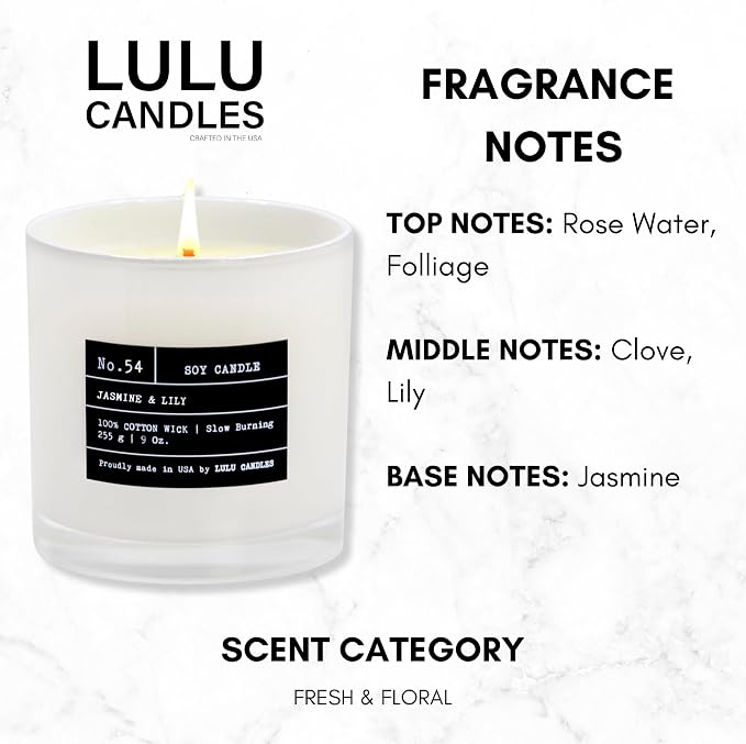 Lulu Candles | Jasmine & Lily | Highly Scented Candles - Image 2