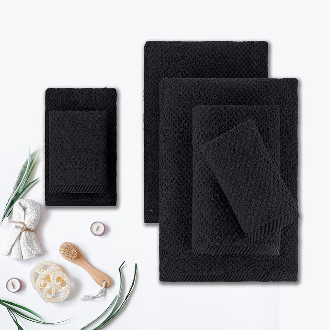 CASA COPENHAGEN Popcorn 6Pcs 100% Egyptian Cotton Large Designer Towels Gift - Image 3
