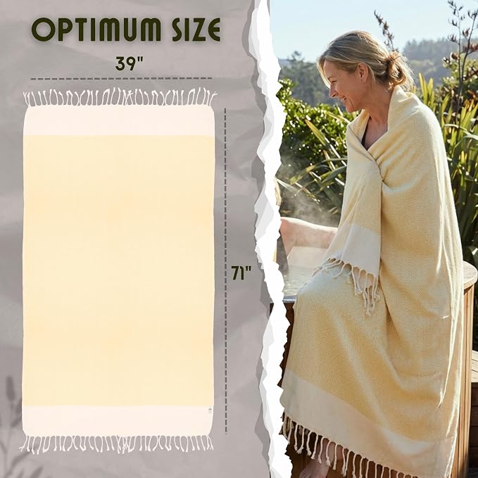 Bazaar Anatolia Turkish Beach Towel 100% Cotton Bath Towels 71x39 Quick Dry - Image 3