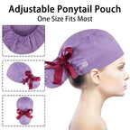 Scrub Caps Women Bouffant Scrub Hats Caps Nurses, Adjustable Working Cap - Image 2