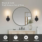 Hardwired Wall Sconces Set of Two, Modern Farmhouse Wall Mount Lights - Image 2