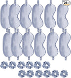 24Pcs Satin Eye Mask Silk Sleep Masks Silky Eyes Cover Blackout Blindfold by WJingYiJia