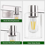 3-Light Brushed Nickel Wall Sconces - Image 3