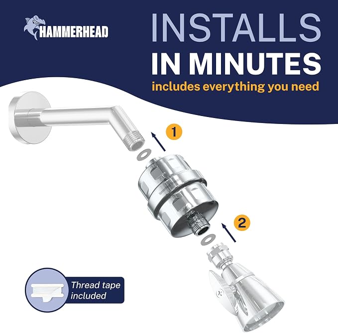 HammerHead Showers® Solid Metal Shower Head Filter – KDF 55 Shower Filter - Image 7