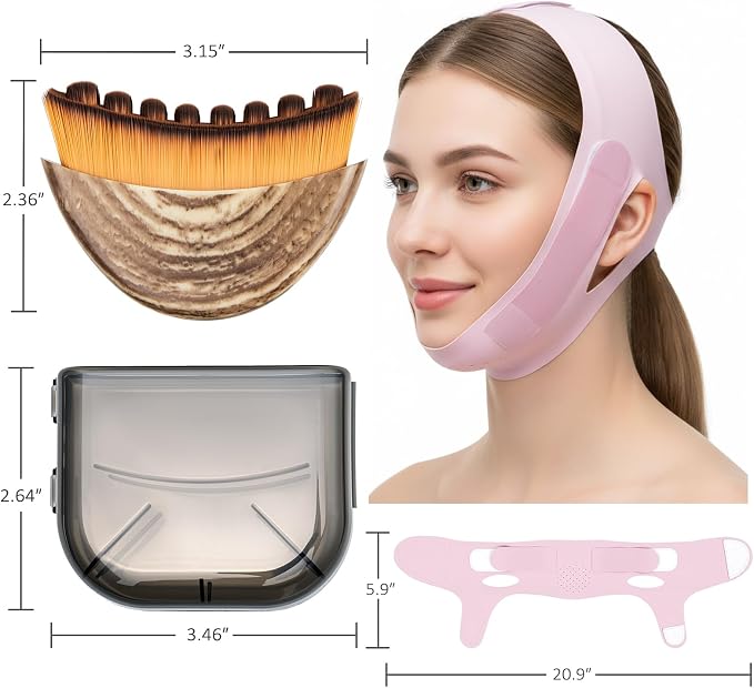 Lymphatic Contour Face Brush & Chin Lifting Mask, Chin Strap - Image 4