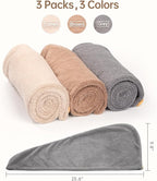 YFONG 3 Pack Hair Drying Towels, Hair Towel - Image 5
