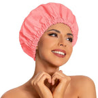 Reusable Shower Cap for Women, Large Waterproof Shower Bonnet by Edoneery