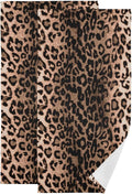 Brown Black Leopard Print Hand Towels by Unknown