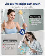 Back Scrubber Body Shower Brush: 20.5‘’ Extra Long Anti Slip Handle Bath Brush - Image 5