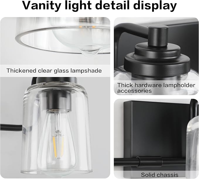 SOLFART 5 Lights Black Bathroom Light Fixtures Over Mirror Vanity Lights Scone - Image 5