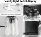 SOLFART 5 Lights Black Bathroom Light Fixtures Over Mirror Vanity Lights Scone - Image 5