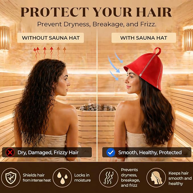 JaGely Sauna Hat for Men Women Sauna Hat Vaporarium Cap Russian Banya Cap for - Image 4
