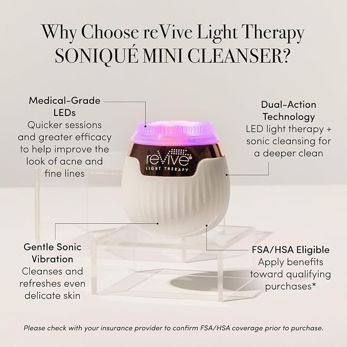 reVive Light Therapy Lux Collection Soniqué Mini, Rechargeable Sonic Face - Image 3