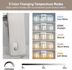 LED Modern Bathroom Light Fixtures Over Mirror, 3-Light Brushed Nickel Vanity - Image 3