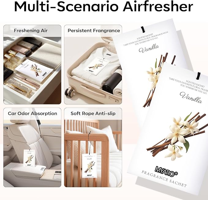 MYARO 12 Packs Vanilla Scented Sachets - Image 3