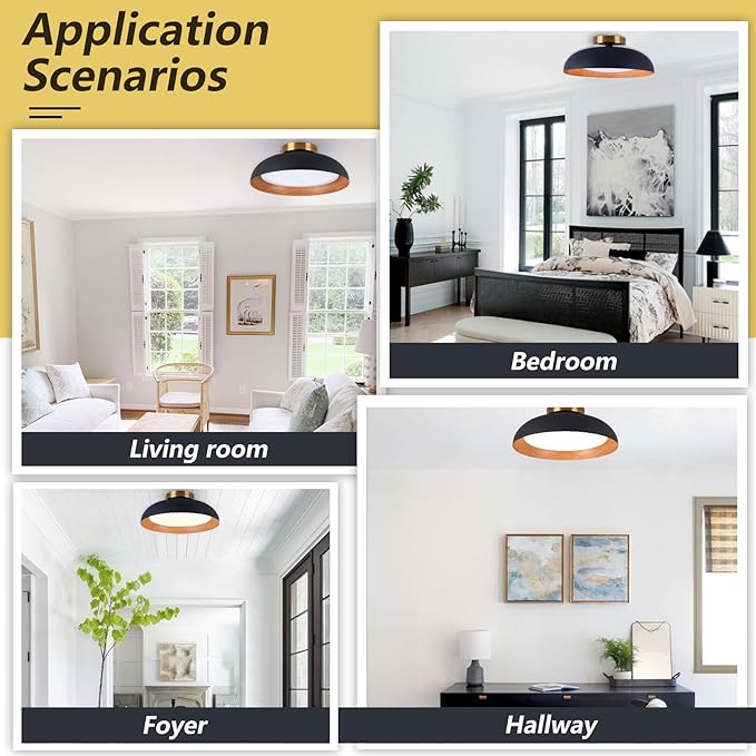 Bargeni Flush Mount Ceiling Light, 12.5 inch LED Ceiling Light Fixture - Image 6