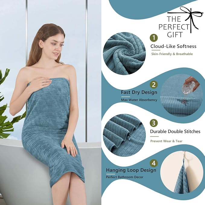 Extra Large Bath Sheet Set of 4, Ultra Soft Fluffy Towel, 35”x 70”Oversized - Image 3