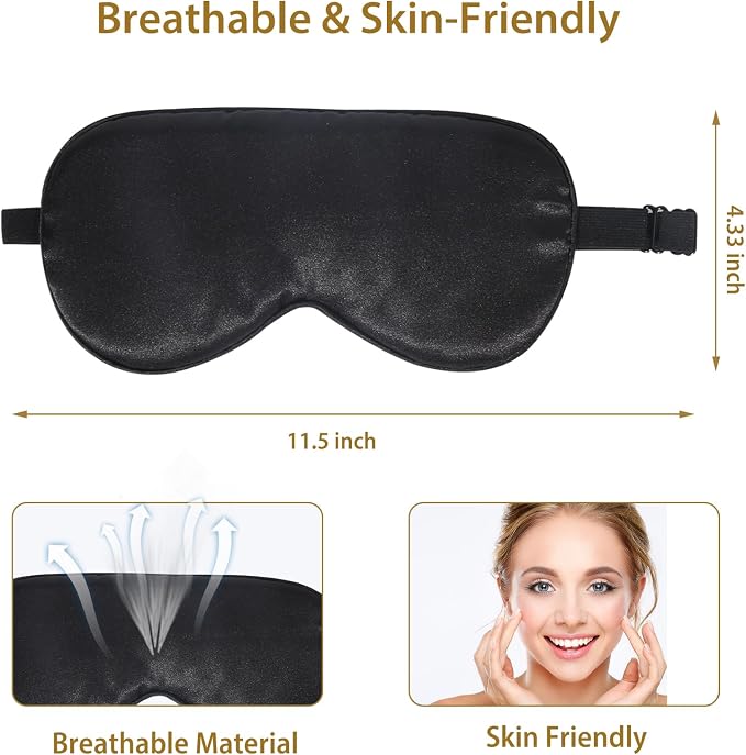 Silk Sleep Masks for Sleep, 4 Pack Super Soft Sleep Mask for Women & Men - Image 5