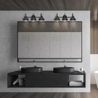 Globe Electric 65554 Barnyard 3-Light Vanity Light, Matte Black - Image 3
