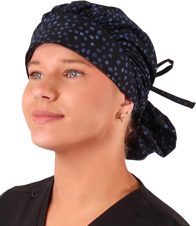 Sparkling EARTH Banded Bouffant Surgical Scrub Ponytail Working Caps and by SparklingEARTH