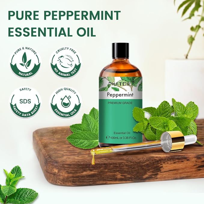 PHATOIL Peppermint Essential Oil, Huge 3.38 Fl Oz Pure and Natural, Premium - Image 7
