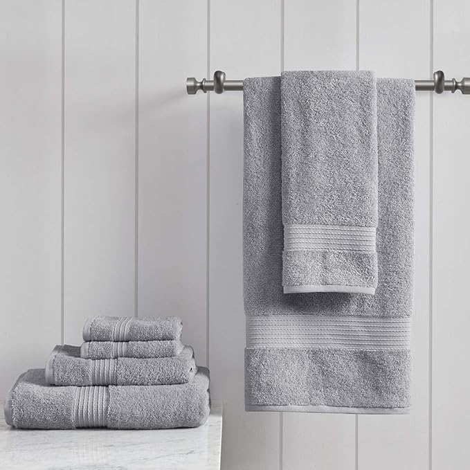 Madison Park Organic 100% Cotton Bathroom Towel Set, Hotel & Spa Quality Highly - Image 3