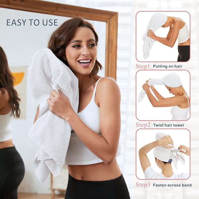 Large Microfiber Hair Towel Wrap - Image 5