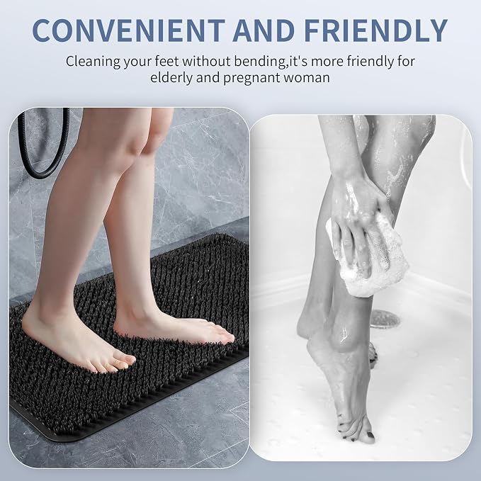 Yolife Shower Foot Scrubber Mat, Anti-Slip Bath Mat - Image 5