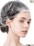 100 PCS Disposable Shower Caps Plastic Clear Hair Cap Elastic Waterproof Hair by Unknown