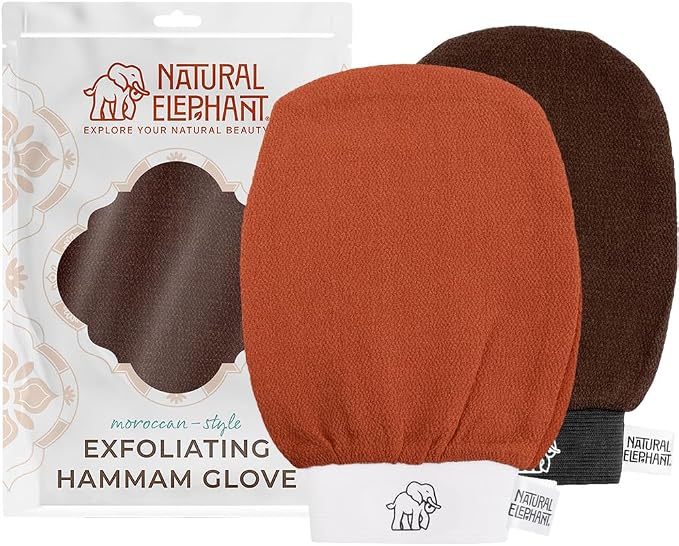 Natural Elephant Exfoliating Hammam Glove | Authentic Moroccan Kessa Body Scrub by NaturalElephant
