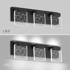 Aipsun Black Vanity Light Modern LED Bathroom Vanity Lighting Fixtures 3 Light - Image 3