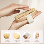 POPCHOSE Dry Brushing Body Brush, Natural Bristle Dry Skin Exfoliating Brush - Image 2