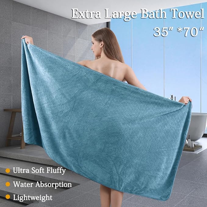 Ycosy 8-Piece Bath Towels Set, 2 Oversized Large Bath Towels Sheet, 2 Hand - Image 2