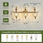 Piepooye Vintage Bathroom Lights Fixtures Gold Vanity Light - Image 2