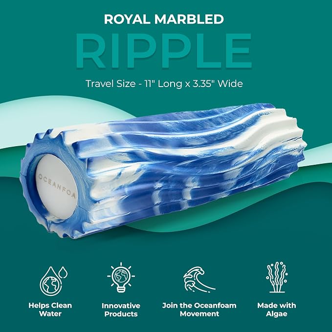 Oceanfoam Ripple Travel Foam Roller Firm Mini Foam Roller - Image 3