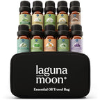 Lagunamoon Essential Oils Set, 10 Piece Aromatherapy Oil in Portable Bag by LagunaMoon