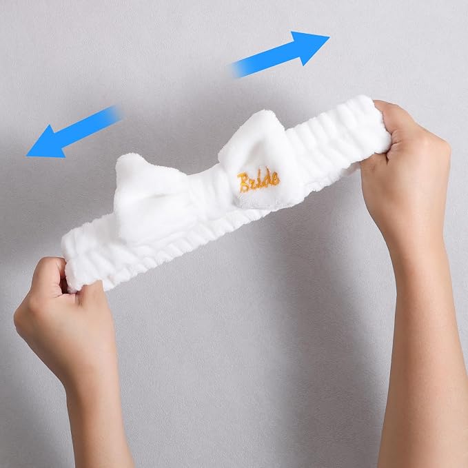 Bridal Print Plush Wash Face Headband - Image 3