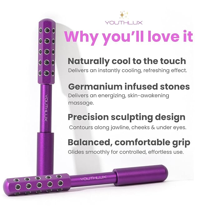 Radiance Roller – Germanium Stone Facial Massage Tool/Wand Face Roller - Image 4