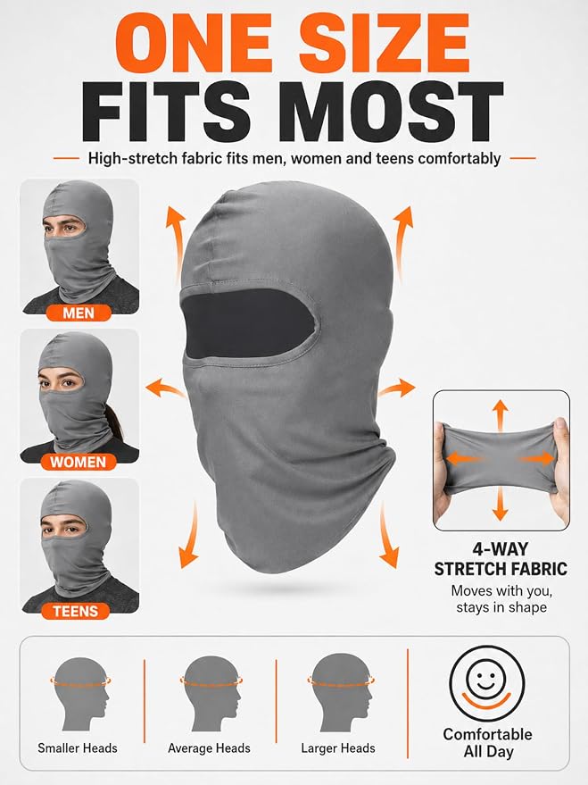 SATINIOR 6 Pcs Ski Mask Cover Balaclava Full Face Mask Summer Face Cover UV - Image 3